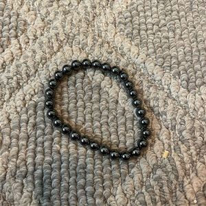 Reflective Black Beaded Bracelet
